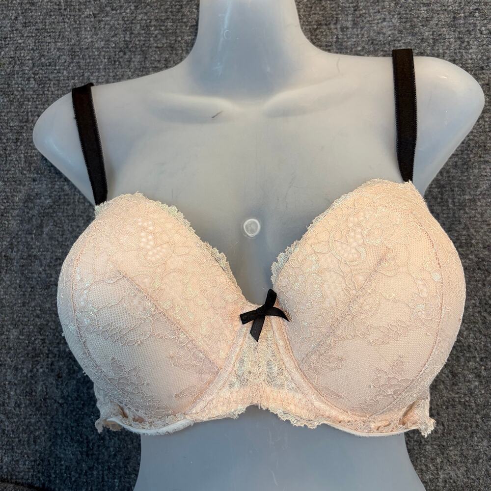 Victoria's Secret Dream Angels 36DD Lined Demi Bra Pink Lace Sexy Lingerie